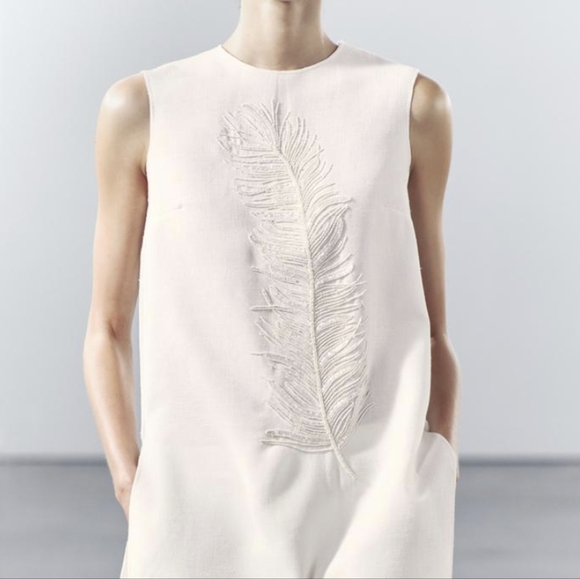 Zara WOMANS Long EMBROIDERED Top - Picture 3 of 10